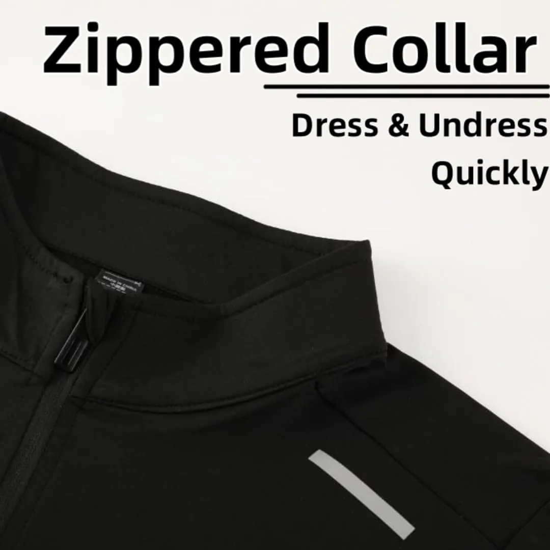 Men's Quick-Dry Shirt with Stand Collar for Autumn & Winter Sportswear,Mens Shirt,Zippered Collar Shirt