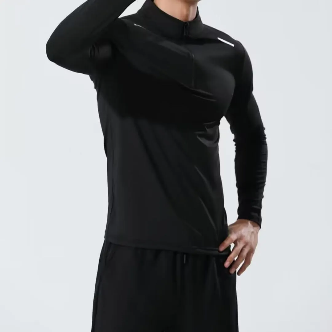 Men's Quick-Dry Shirt with Stand Collar for Autumn & Winter Sportswear,Mens Shirt,Zippered Collar Shirt