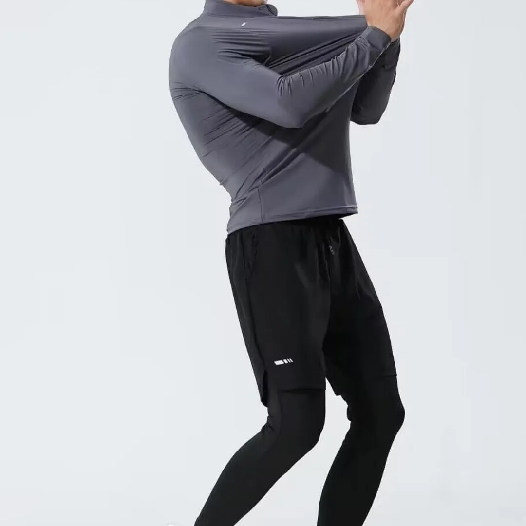 Men's Quick-Dry Shirt with Stand Collar for Autumn & Winter Sportswear,Mens Shirt,Zippered Collar Shirt