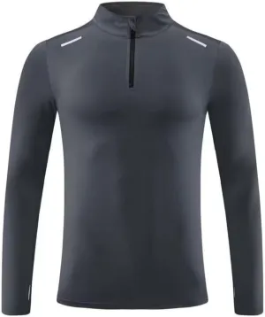 Men's Quick-Dry Shirt with Stand Collar for Autumn & Winter Sportswear,Mens Shirt,Zippered Collar Shirt