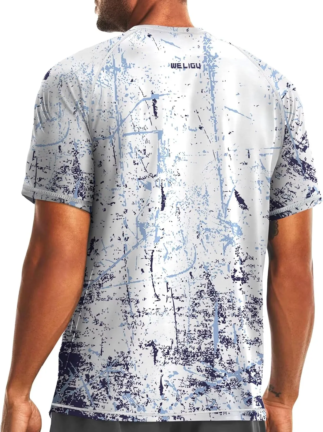 Men's Rashguard Swim Shirt Short Sleeve UPF 50  Sun Protection Shirt SPF Quick Dry Water Lightweight Shirt