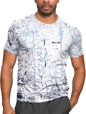 Men's Rashguard Swim Shirt Short Sleeve UPF 50  Sun Protection Shirt SPF Quick Dry Water Lightweight Shirt
