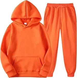 Men's Tracksuits,2 Piece Athletic Hoodie Tracksuit Set Activewear Solid Sweatshirt Sweatpant Sports Set for Men SweatSuit