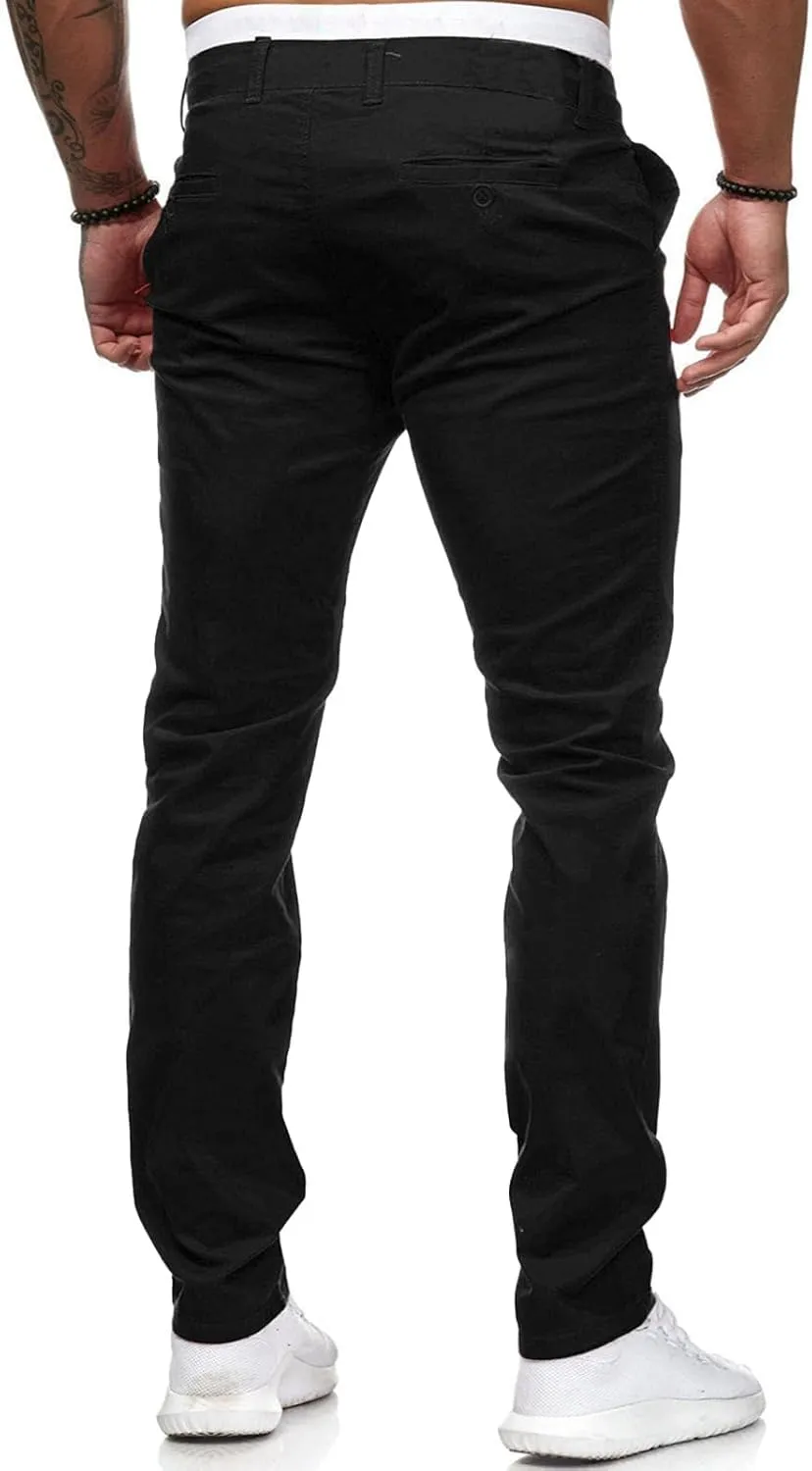 Men's Waterproof Hiking Pants Slim Fit Joggers Stretch Quick Dry Outdoor Pants with Pockets Skinny Buttoned Trousers