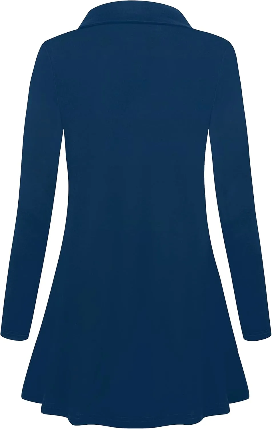 Miusey Womens Zip Up Tunic Sweatshirt Collar Neck Lightweight Long Jacket Cardigans