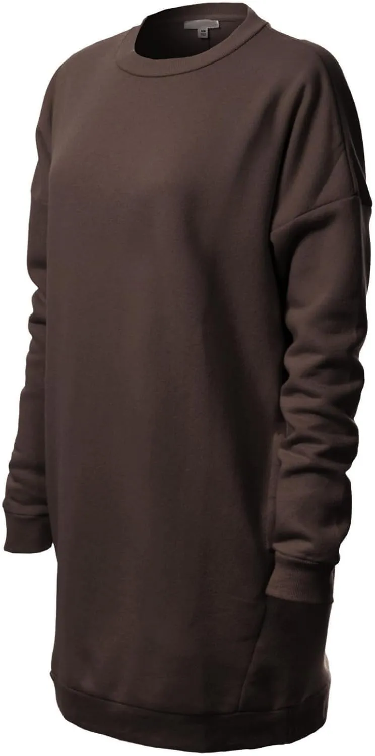 MixMatchy Women's Oversized Sweatshirts Crewneck Long Sleeve Tunic Pullover Fleece Sweater S-3X