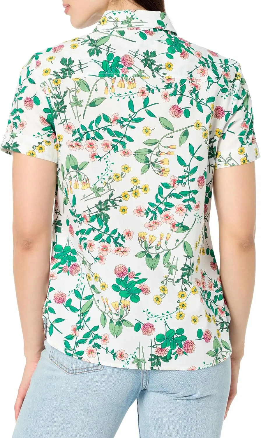 Nautica Women's Button Front Short Sleeve Camp Shirt