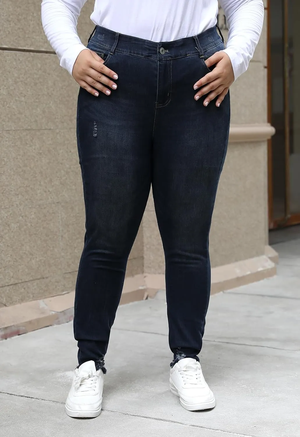 Nemidor Womens Plus Size Skinny Jeans High-Rise Premium Stretchy Denim Jeans