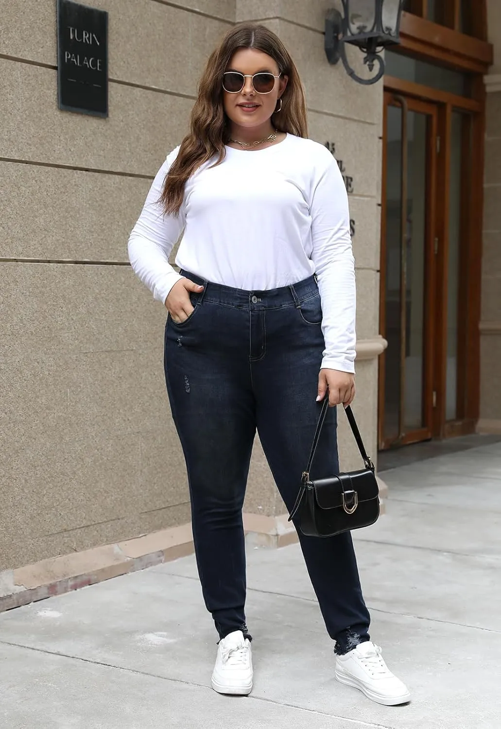 Nemidor Womens Plus Size Skinny Jeans High-Rise Premium Stretchy Denim Jeans