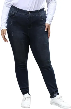 Nemidor Womens Plus Size Skinny Jeans High-Rise Premium Stretchy Denim Jeans
