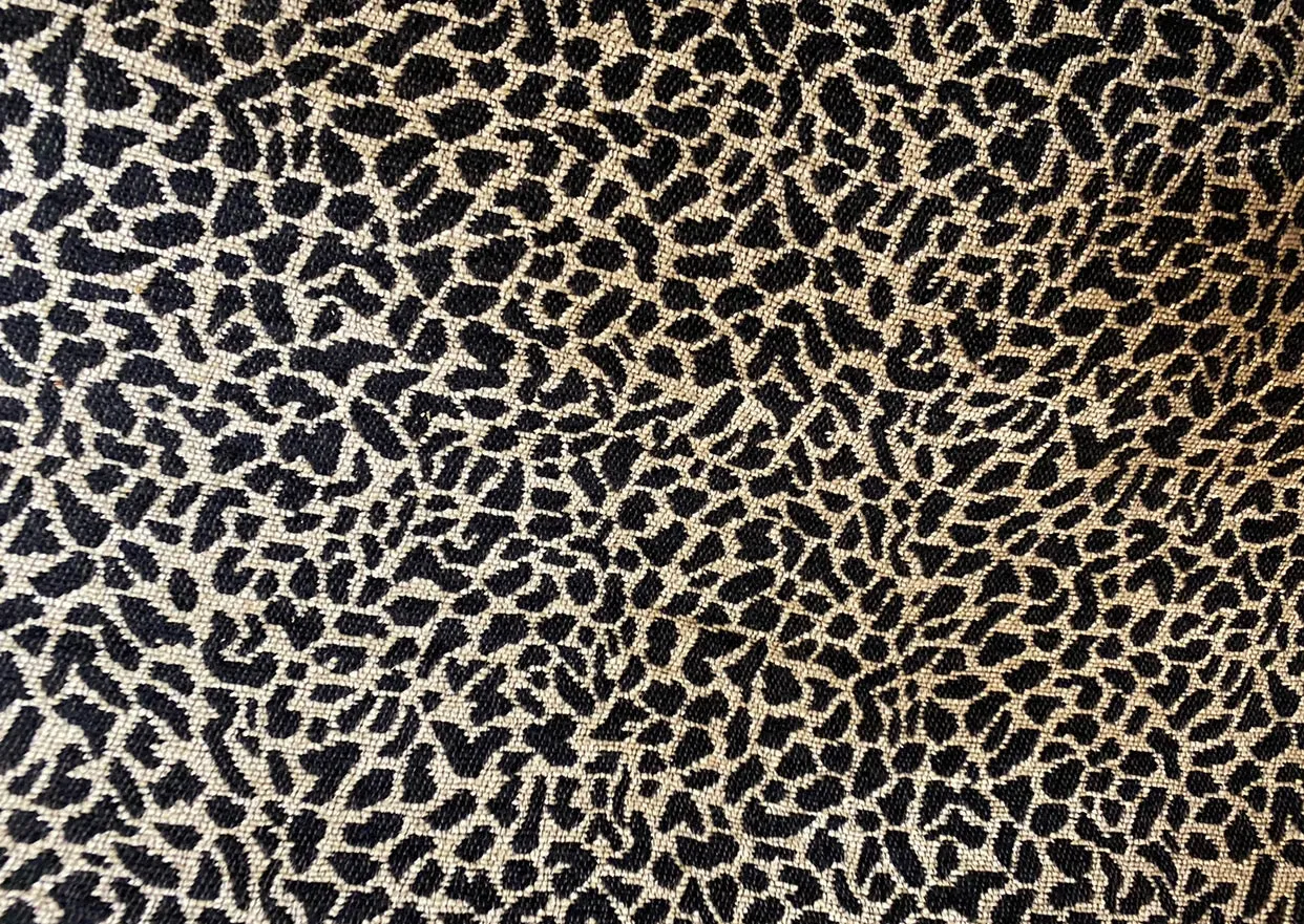 NEW Count Joshua Leopard Upholstery & Drapery Chenille Velvet Fabric in Black & Tan