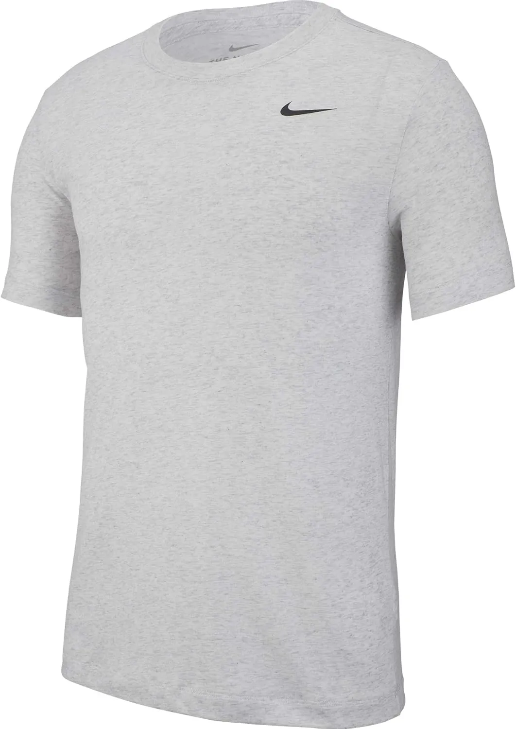 Nike Men's Dry Tee Drifit Cotton Crew Solid, Birch Heather/Black, Large