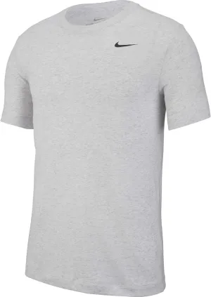 Nike Men's Dry Tee Drifit Cotton Crew Solid, Birch Heather/Black, Large
