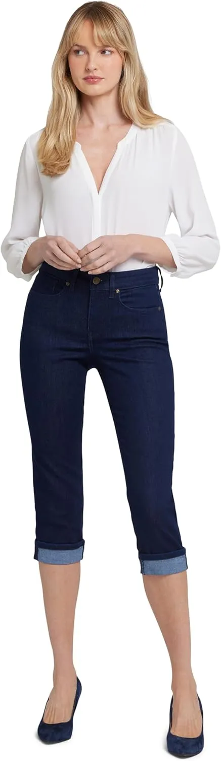 NYDJ Women's Marilyn Straight Crop Cuff Jeans | Cropped Slimming Jeans