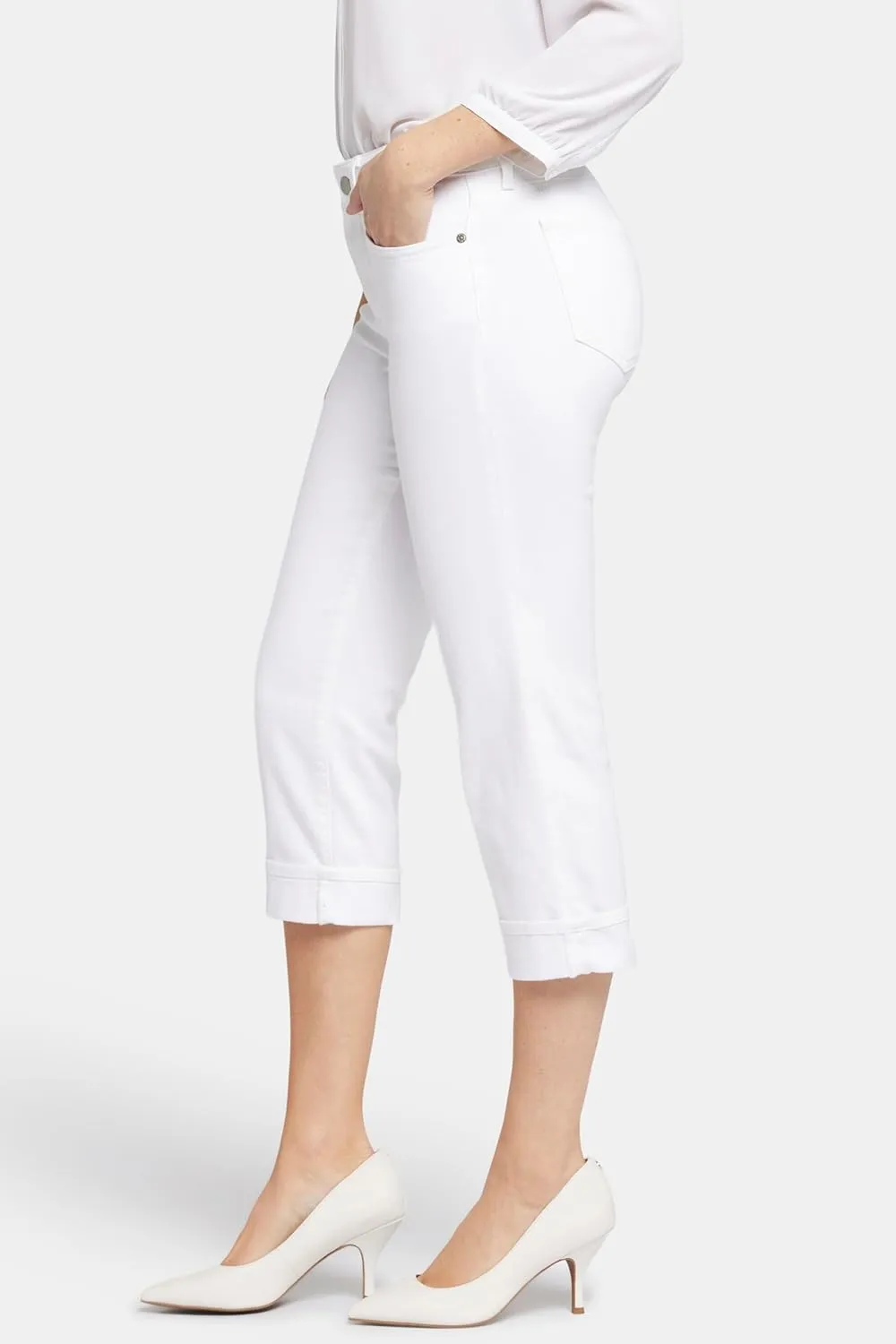 NYDJ Women's Marilyn Straight Crop Cuff Jeans | Cropped Slimming Jeans