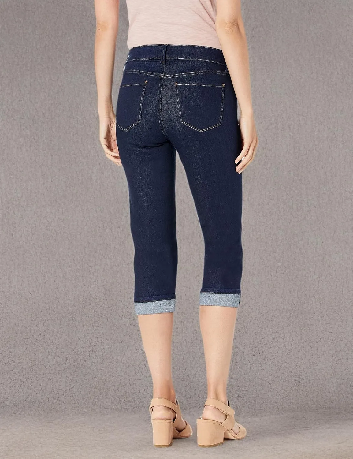 NYDJ Women's Marilyn Straight Crop Cuff Jeans | Cropped Slimming Jeans
