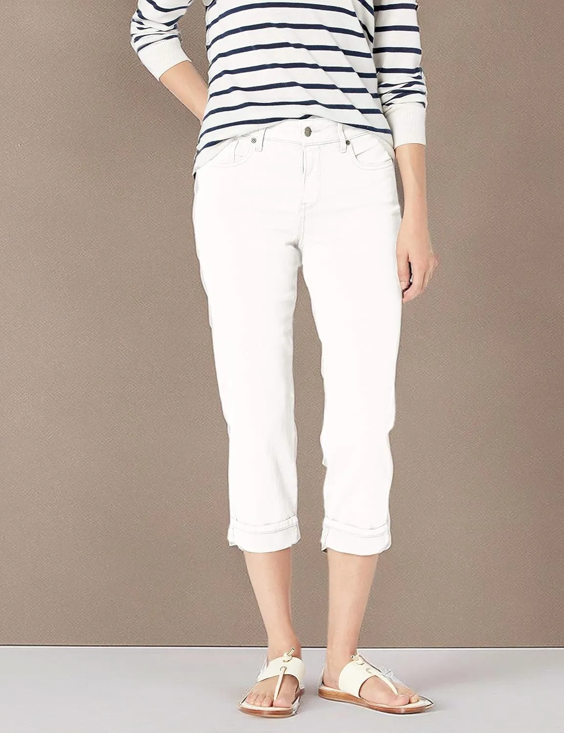 NYDJ Women's Marilyn Straight Crop Cuff Jeans | Cropped Slimming Jeans