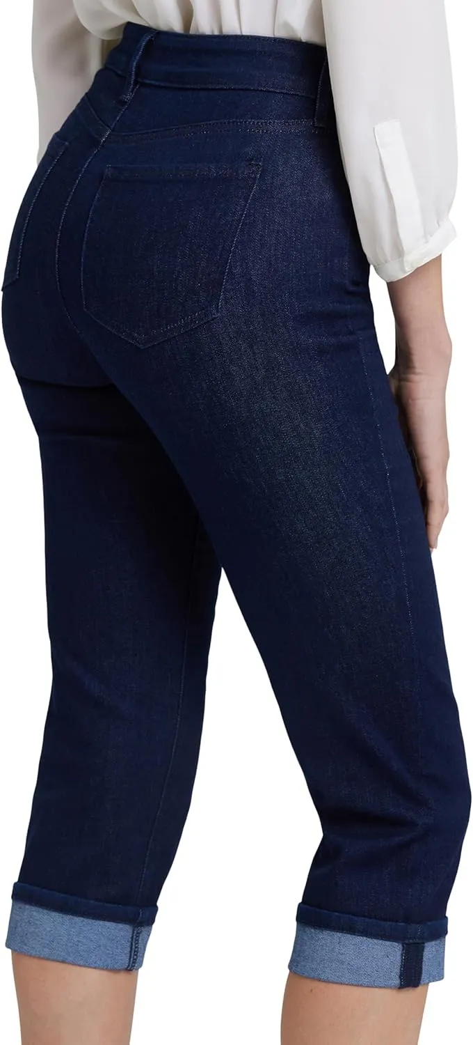 NYDJ Women's Marilyn Straight Crop Cuff Jeans | Cropped Slimming Jeans