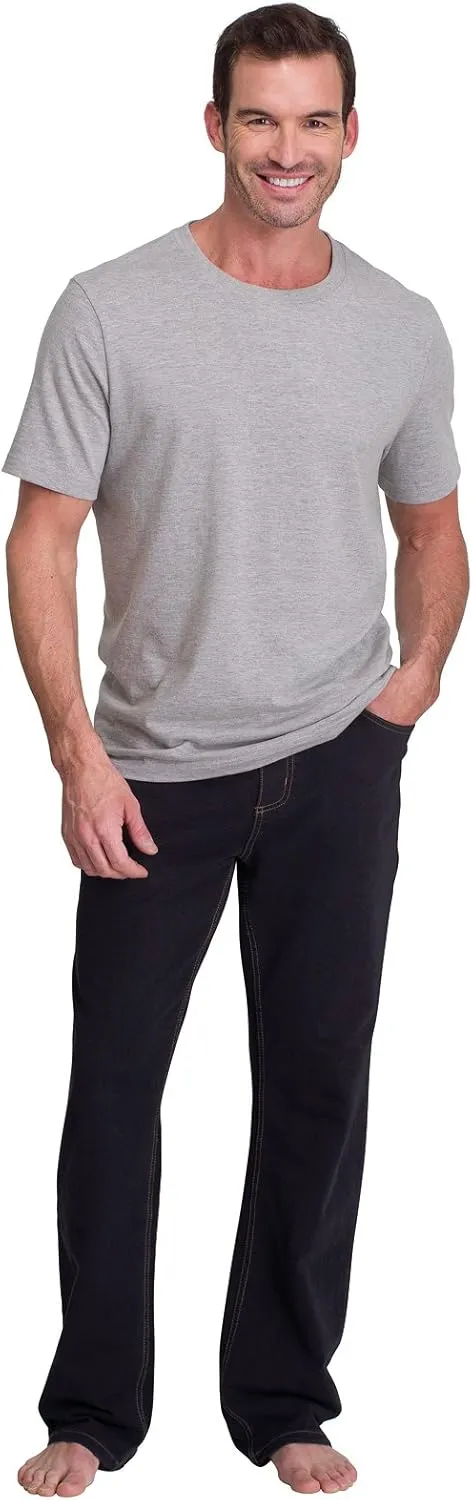 PajamaJeans Mens Pull On Jeans - Elastic Waist Pants Men - Pajama Jeans Denim Straight Leg Sweatpant Jeans Men Pull Up Jeans