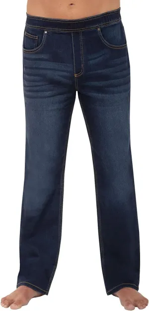 PajamaJeans Mens Pull On Jeans - Elastic Waist Pants Men - Pajama Jeans Denim Straight Leg Sweatpant Jeans Men Pull Up Jeans