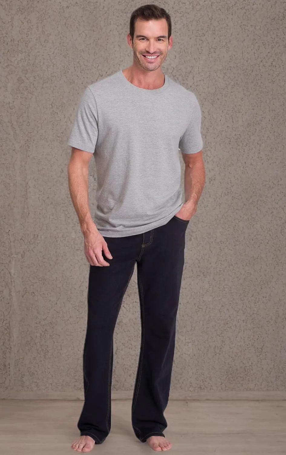 PajamaJeans Mens Pull On Jeans - Elastic Waist Pants Men - Pajama Jeans Denim Straight Leg Sweatpant Jeans Men Pull Up Jeans