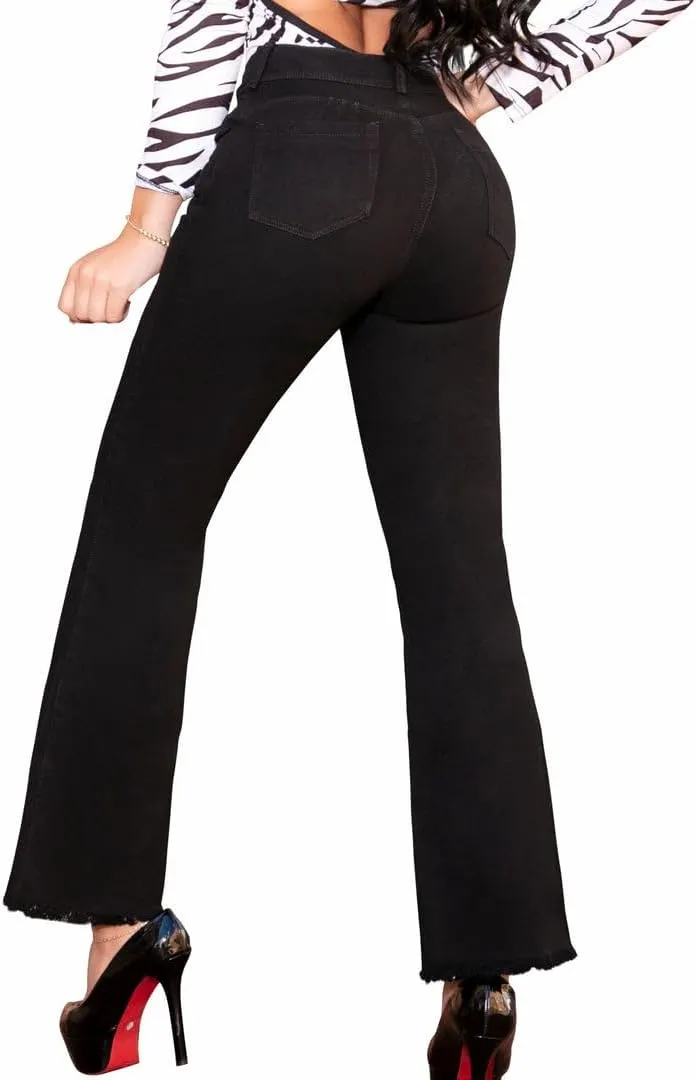 Pantalones Colombianos Levanta Cola | Butt Lifting Jeans for Women Colombian Jeans for Women Butt Lift Boot Cut Jeans Blue