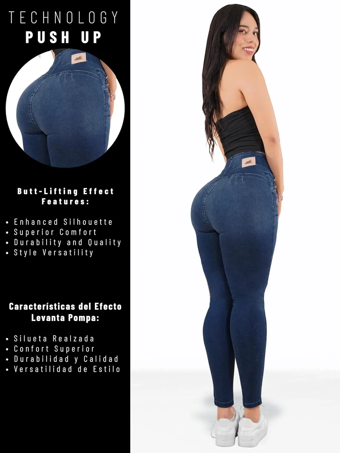 Pantalones Colombianos Levanta cola | Butt Lifting Jeans | High Waisted Jeans for Women | Colombian Jeans
