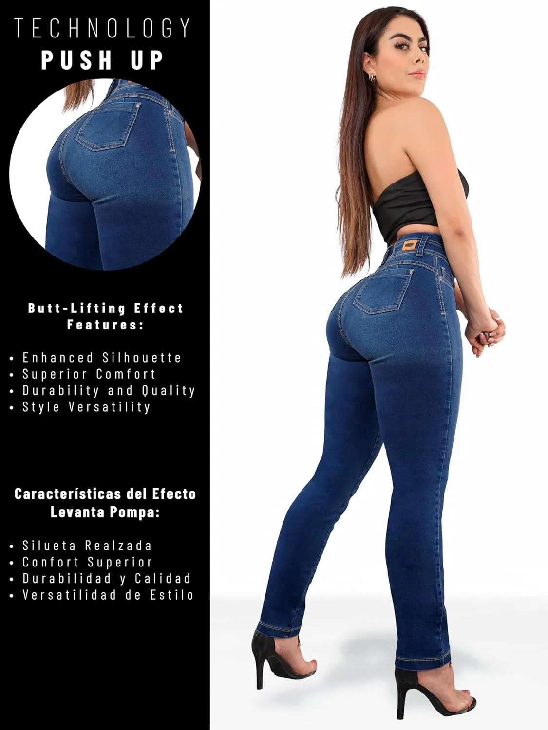 Pantalones Colombianos Levanta cola | Butt Lifting Jeans | High Waisted Jeans for Women | Colombian Jeans