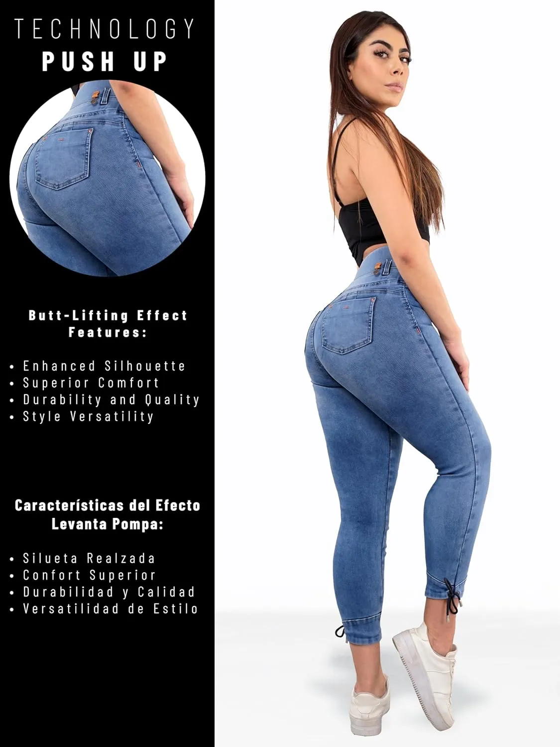 Pantalones Colombianos Levanta cola | Butt Lifting Jeans | High Waisted Jeans for Women | Colombian Jeans