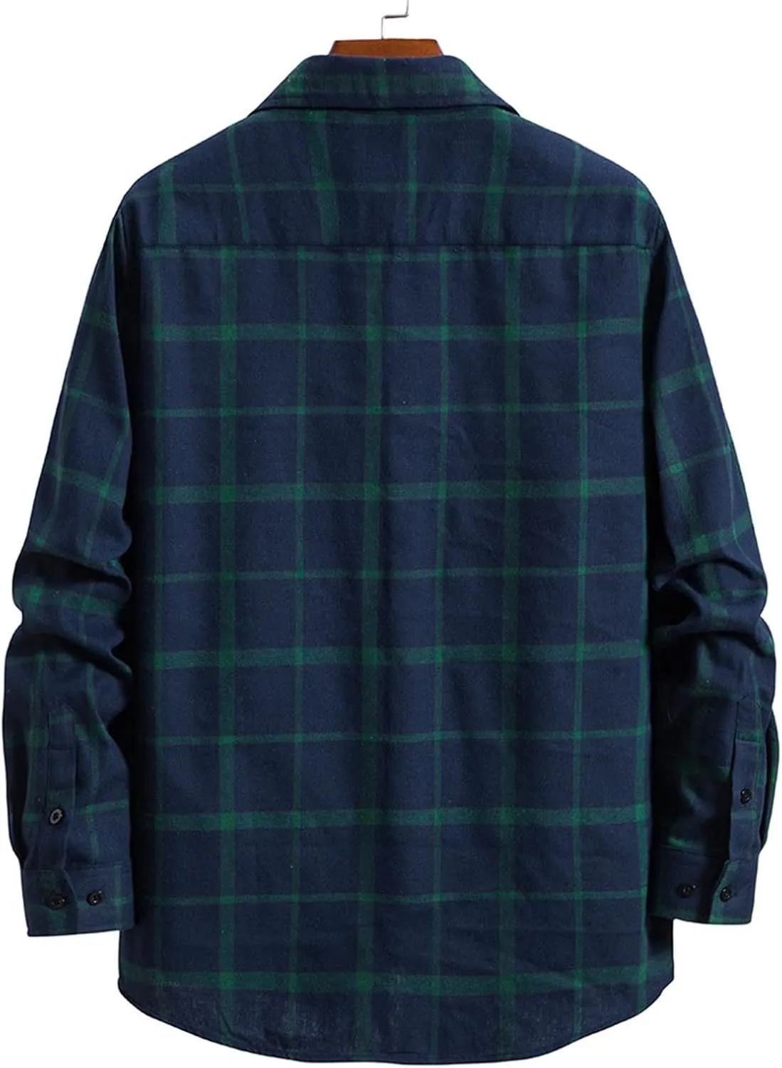 Plaid Flannel Shirt Jacket Men Turn Down Collar Shirt Lightweight Shirt Jacket Fashion Long Sleeve Shirts Button Down Shirt