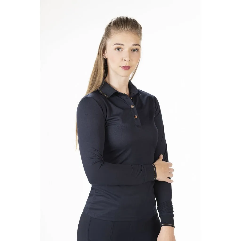 Polo Shirt Rosegold Glamour Style Longsleeve