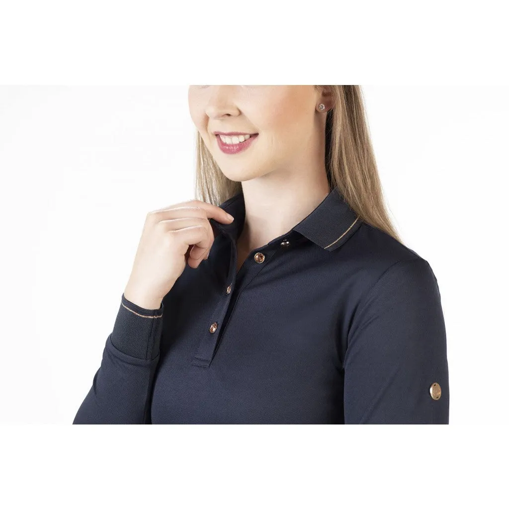 Polo Shirt Rosegold Glamour Style Longsleeve