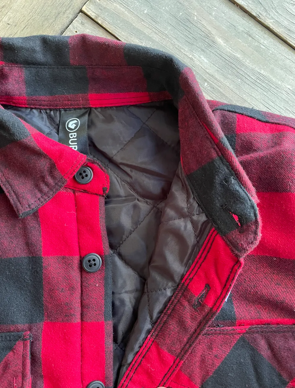 PUFFY PLAID FLANNEL JACKET