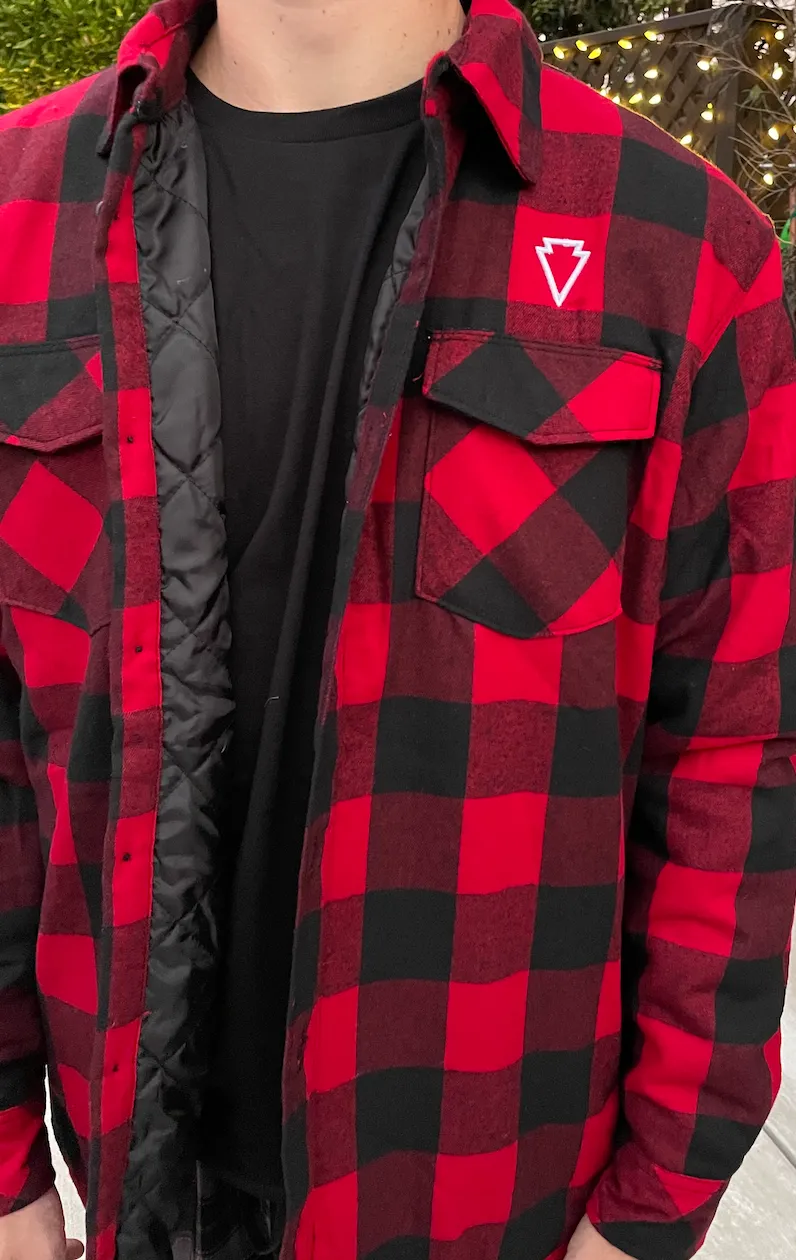 PUFFY PLAID FLANNEL JACKET