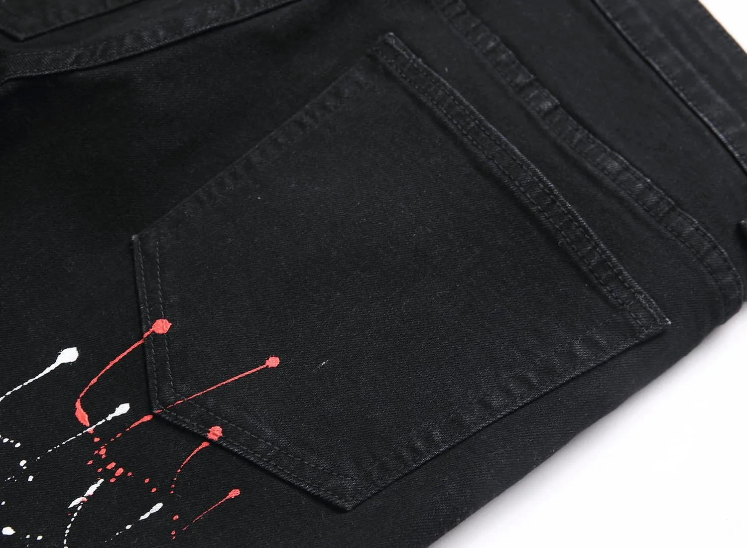 QIMYUM Men's Slim Fit Jeans Ripped Skinny Jeans for Men, Fashion Biker Jeans Stretch Moto Cargo Denim Pants