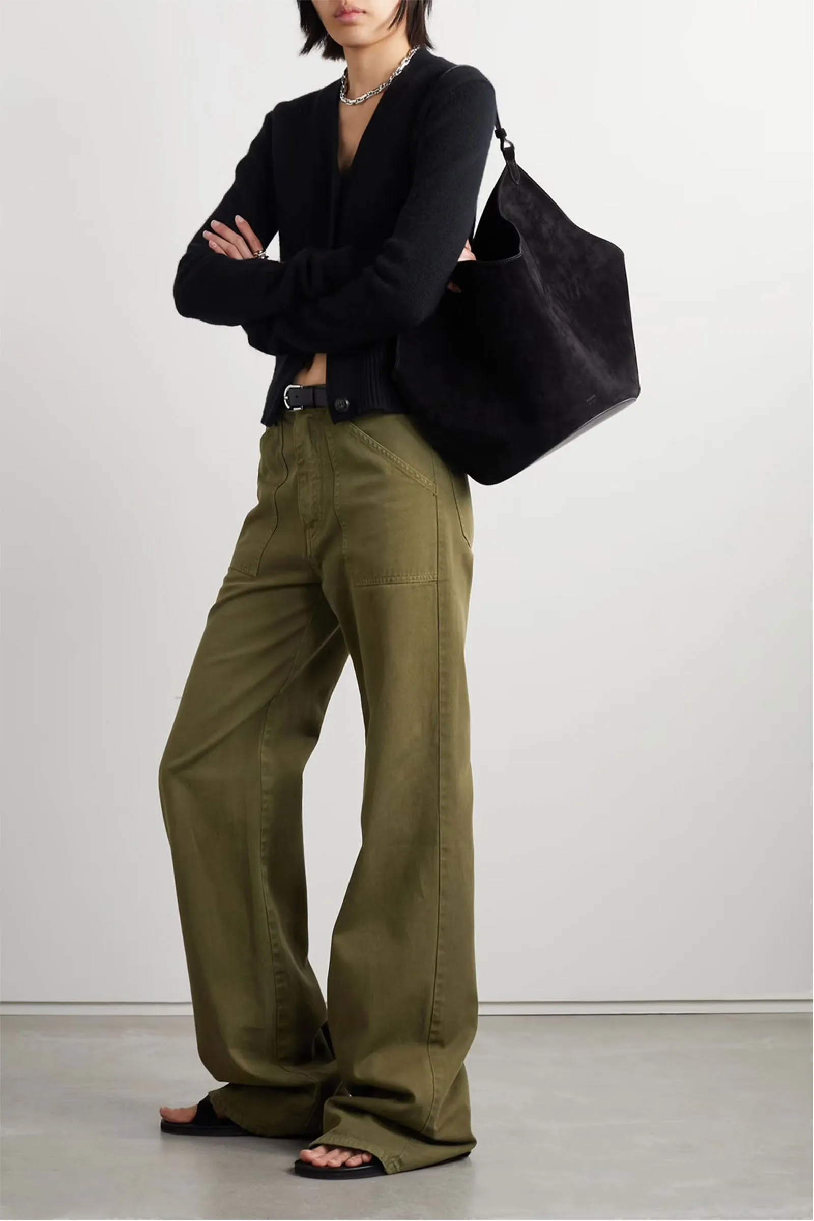 Quentin Cotton-twill Wide-leg Pants