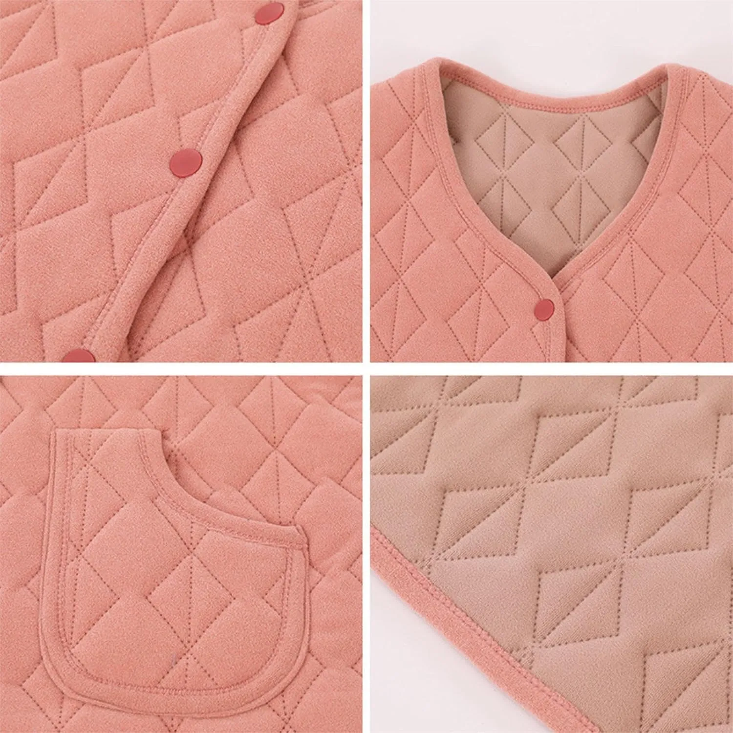 Quilted Puffer Vest for Women Button Down V Neck Coats Casual Sleeveless Padded Cotton Coats Warm Winter Gilet