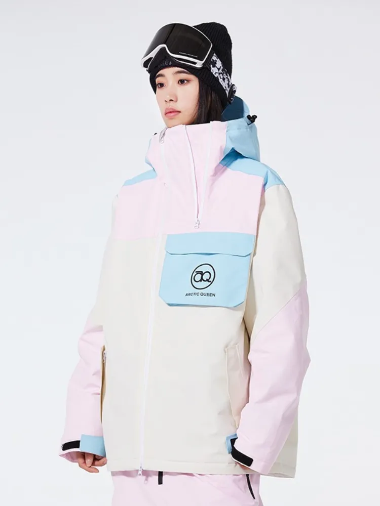 Rainbow Insulated Snowboard Jacket Women Outdoor Ski Coat