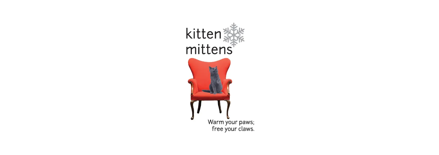 Recycled pink pop stripes no wool Kitten Mittens, short