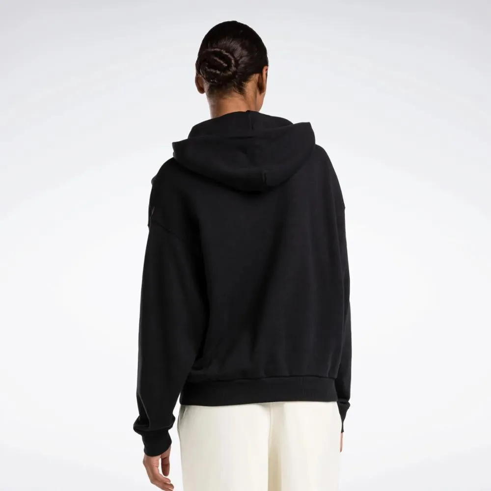 Reebok Apparel Women REEBOK CLASSICS NATURAL DYE BIG LOGO HOODIE BLACK