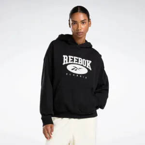 Reebok Apparel Women REEBOK CLASSICS NATURAL DYE BIG LOGO HOODIE BLACK