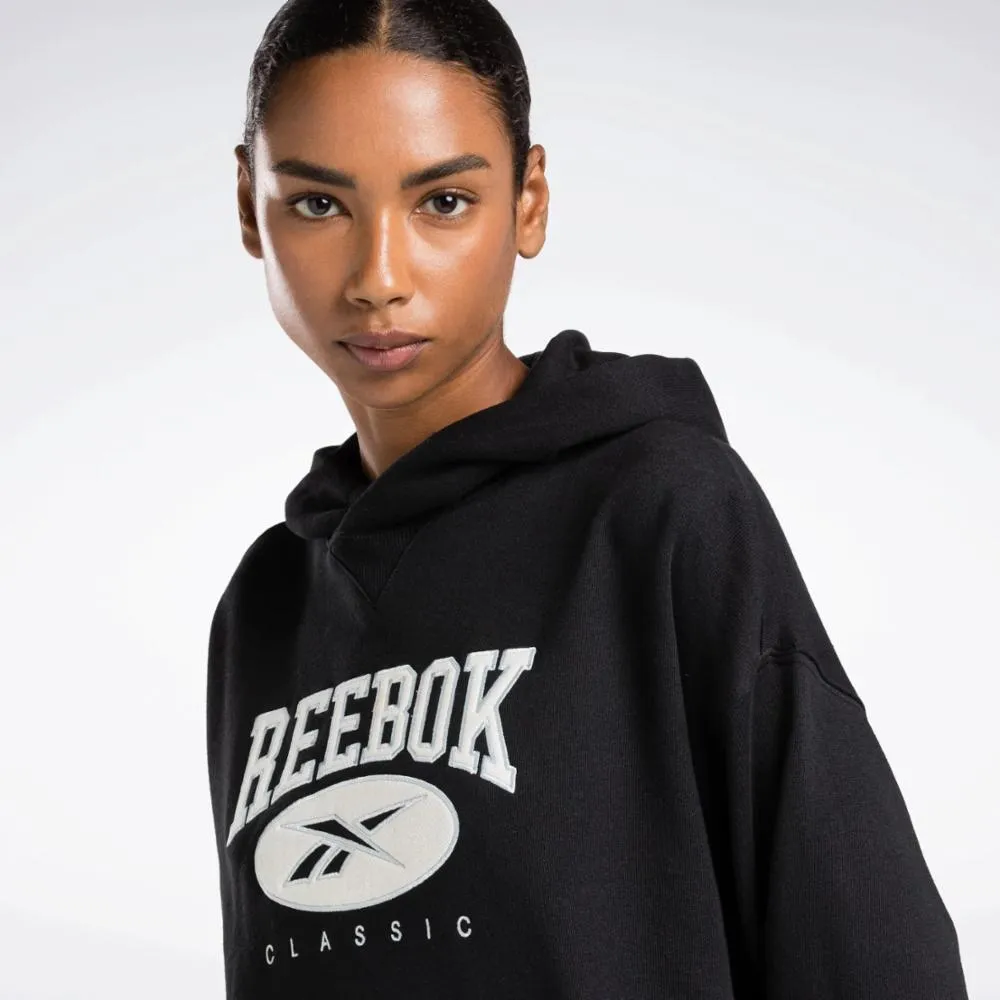 Reebok Apparel Women REEBOK CLASSICS NATURAL DYE BIG LOGO HOODIE BLACK