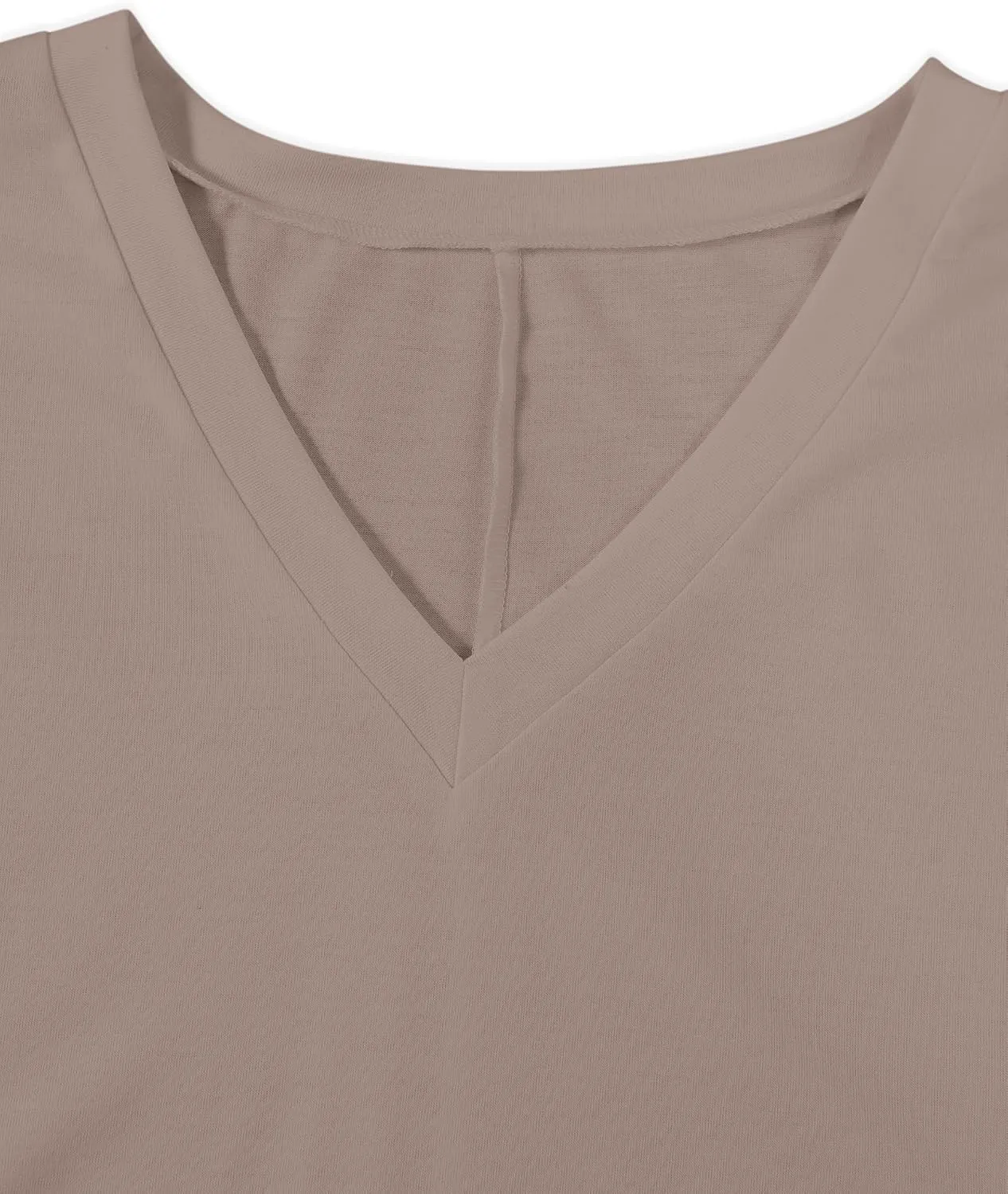 Remidoo Women's Side Slit Rolled Short Sleeve Tee V Neck Loose Fit Tunic T Shirt Top