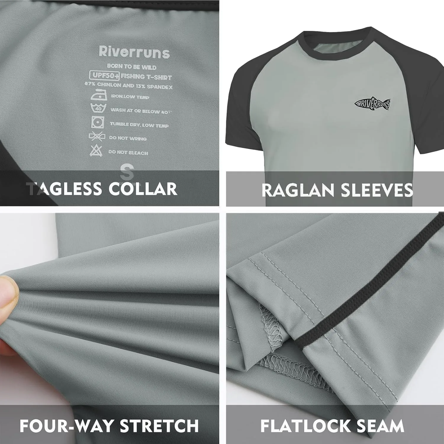 Riverruns UPF 50  Swim Shirt Fishing Shirt Rash Guard T Shirt Ice-Cool Quick Dry Sports Shirt