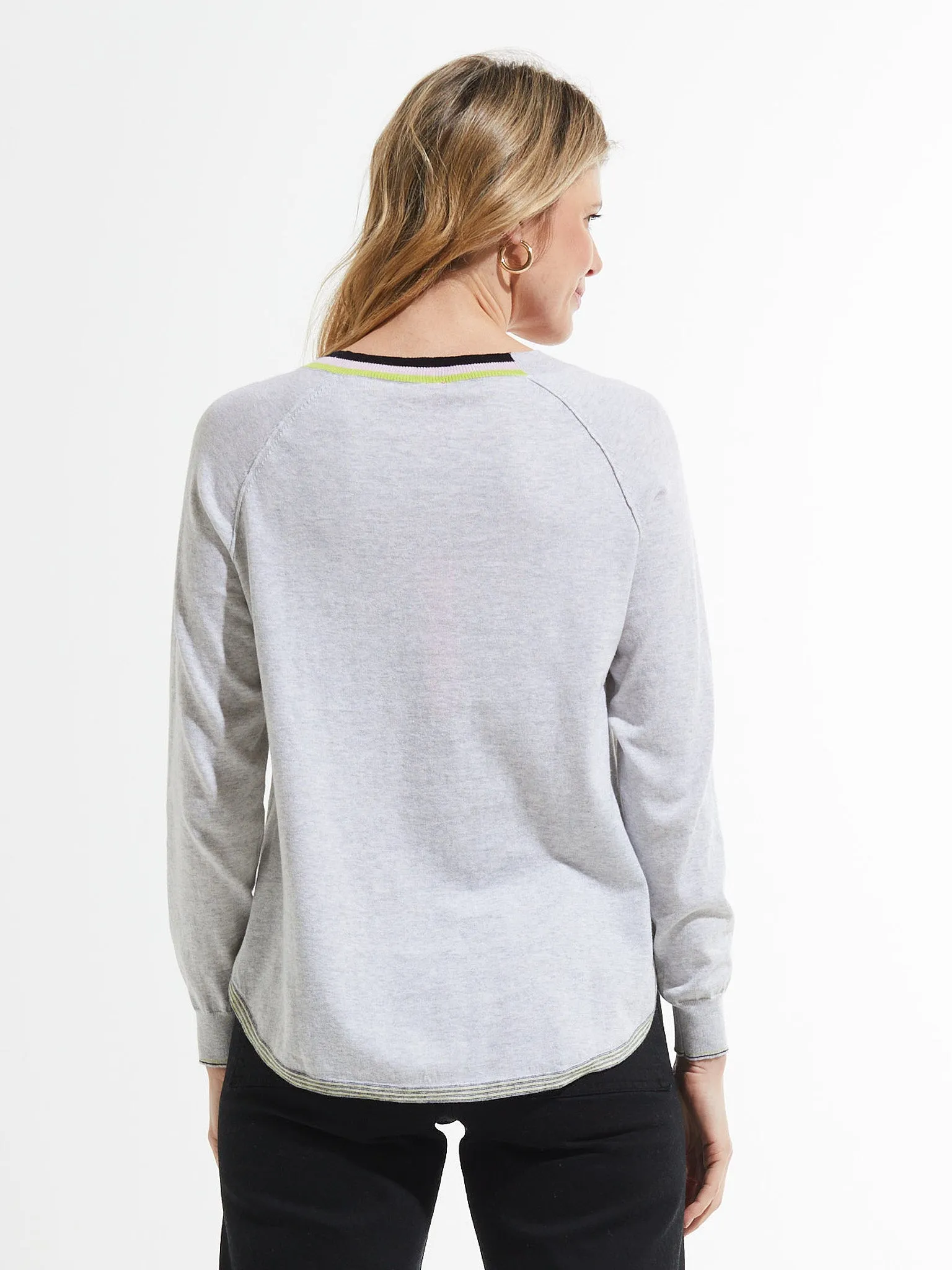 Rounded Bottom V Lightweight Sweater