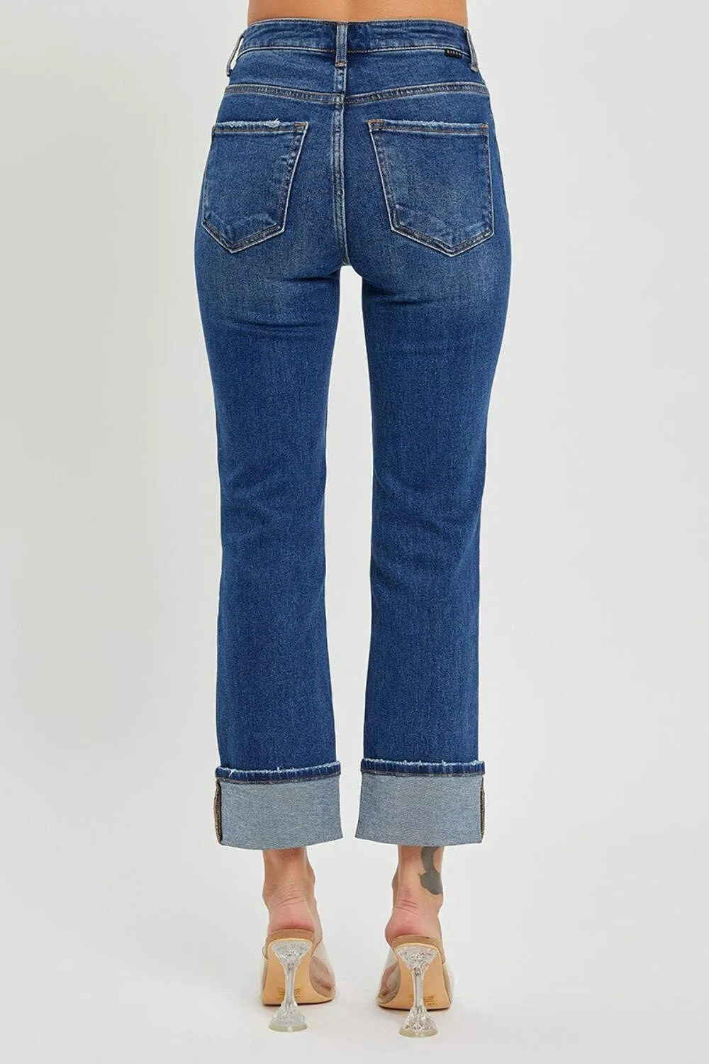 SALT TREE Risen Jeans - High Rise Cuffed Straight Jeans - RDP5580