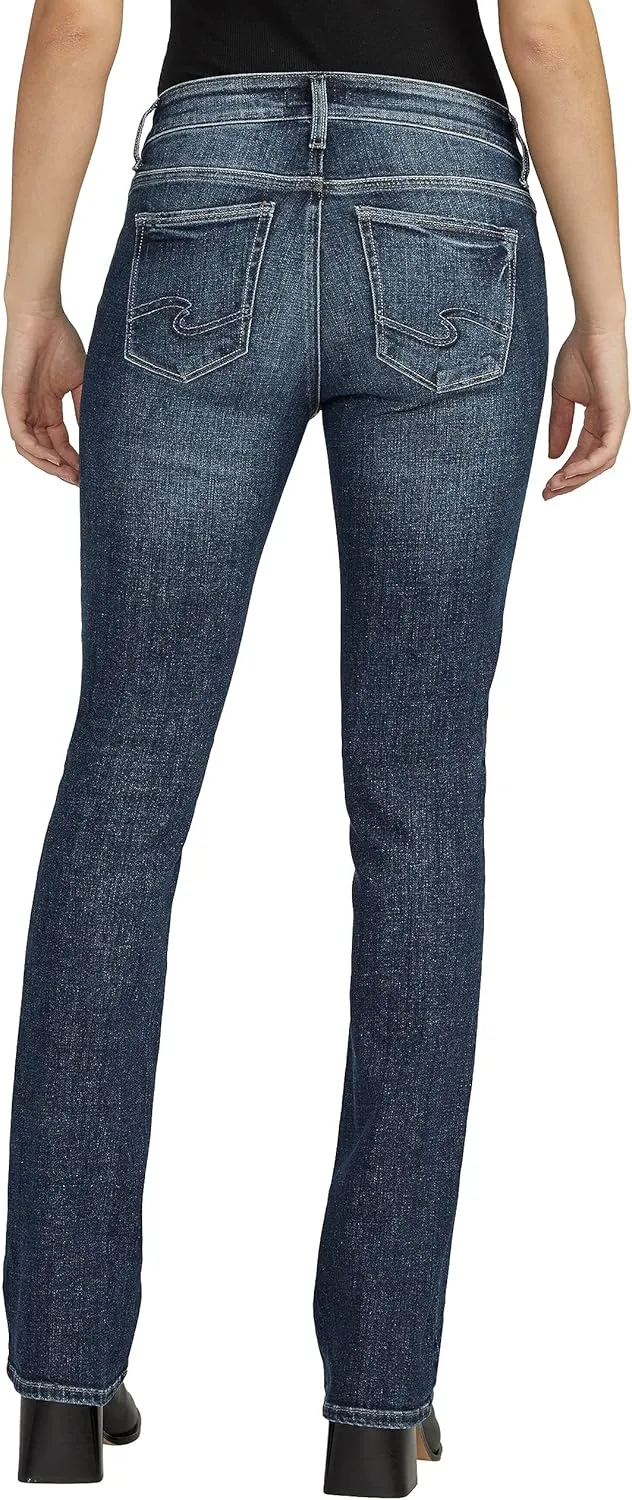 Silver Jeans Co. Women's Elyse Mid Rise Comfort Fit Slim Bootcut Jeans