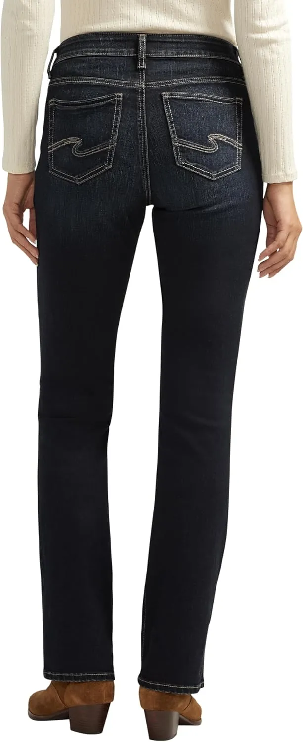 Silver Jeans Co. Women's Elyse Mid Rise Comfort Fit Slim Bootcut Jeans