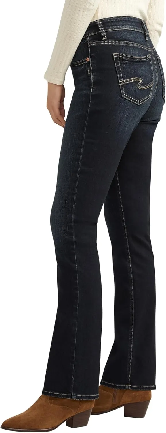 Silver Jeans Co. Women's Elyse Mid Rise Comfort Fit Slim Bootcut Jeans