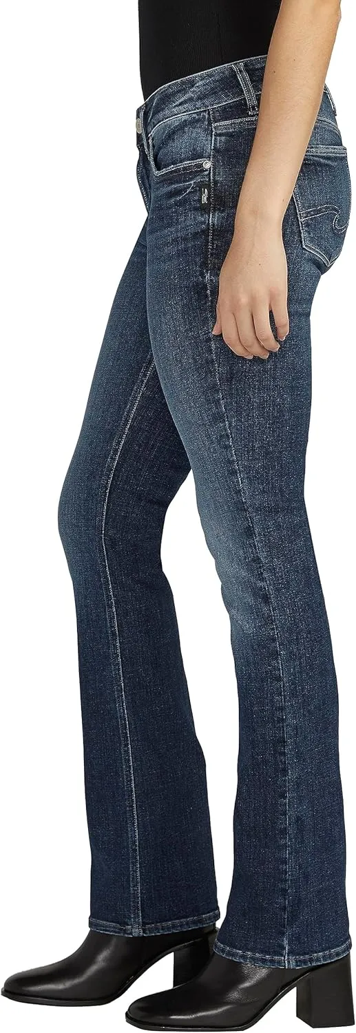 Silver Jeans Co. Women's Elyse Mid Rise Comfort Fit Slim Bootcut Jeans